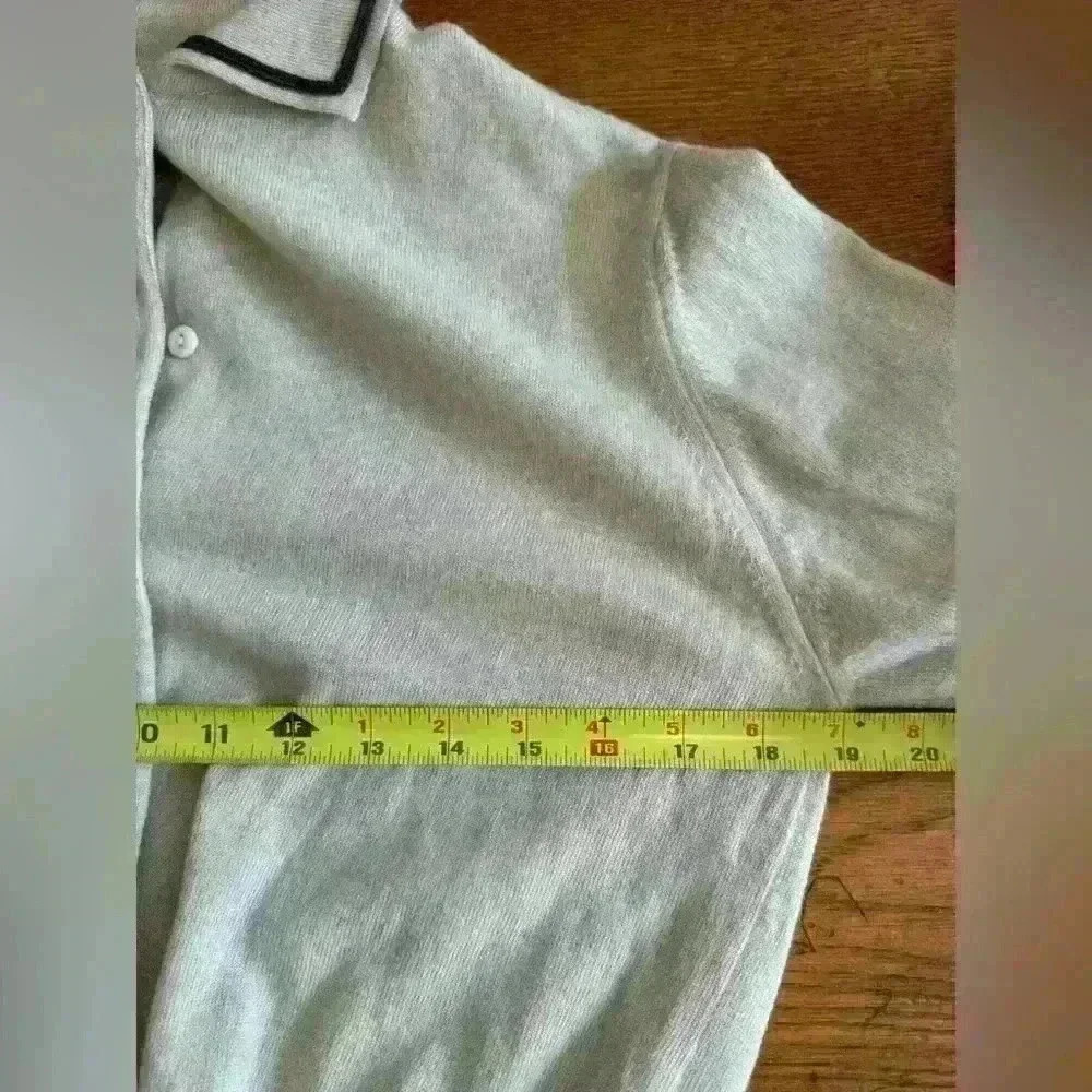 Vintage 1970’s Rare Jean Desses Sweater made in Paris France Brown Wool Cardigan - Picture 13 of 16